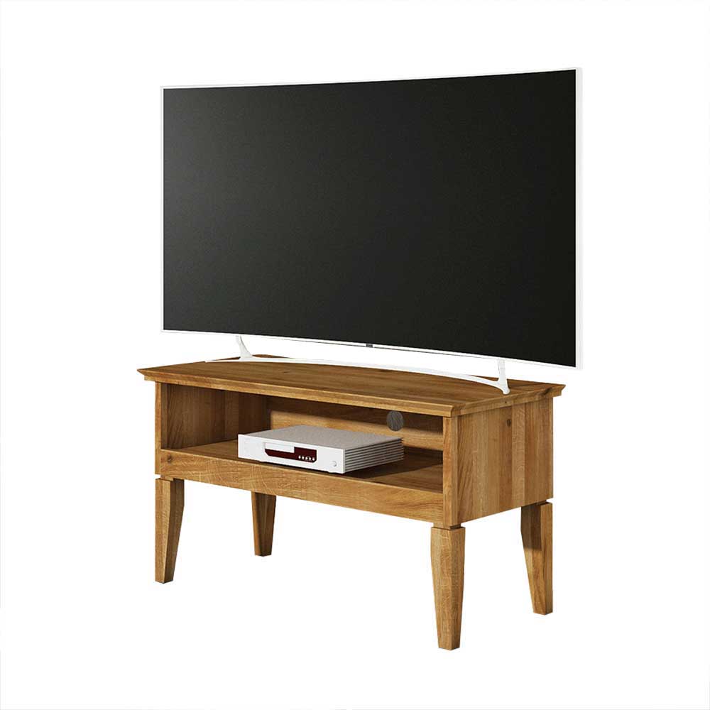 Fernseh Tisch Tyvoria aus Wildeiche Massivholz 50 cm hoch