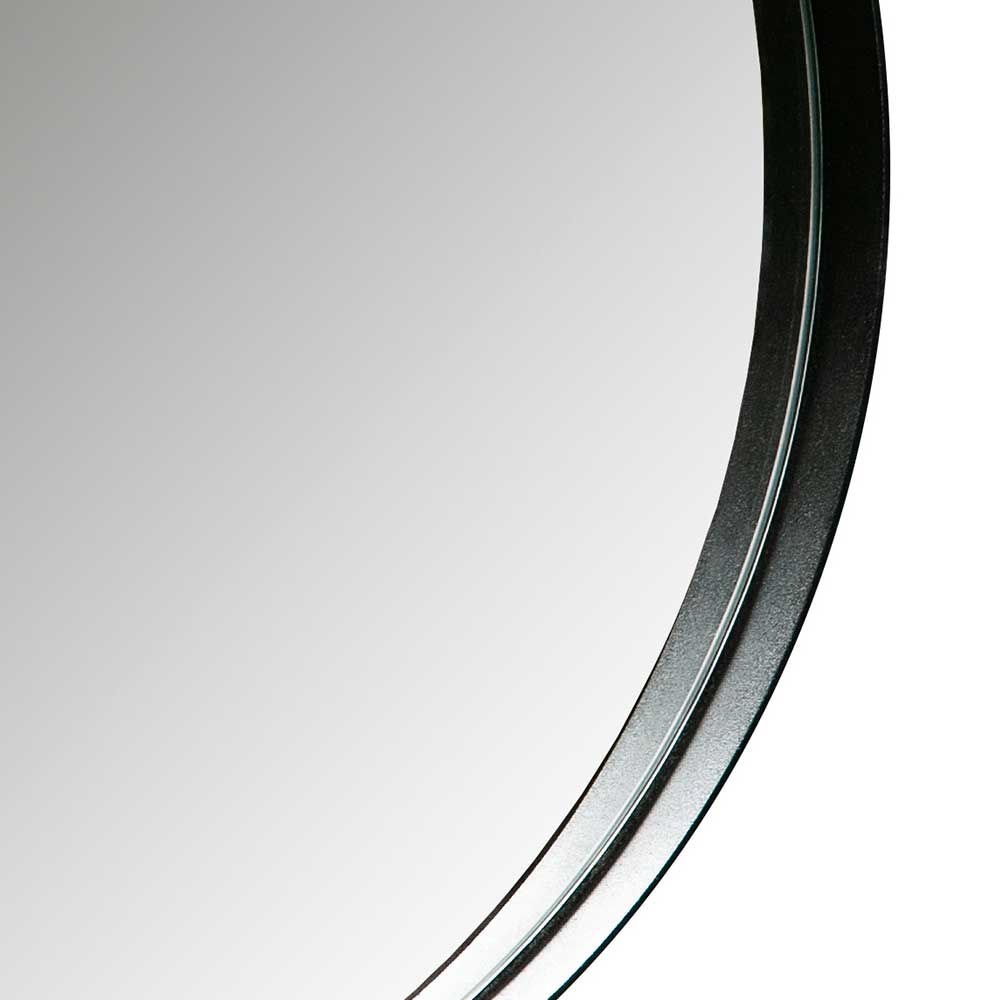 Runde Spiegel Vercoma in Schwarz aus Stahl (2er Set)