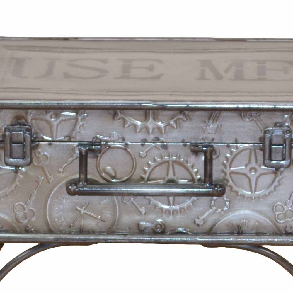 Beistelltisch Lominda im Koffer Design Grau Metall