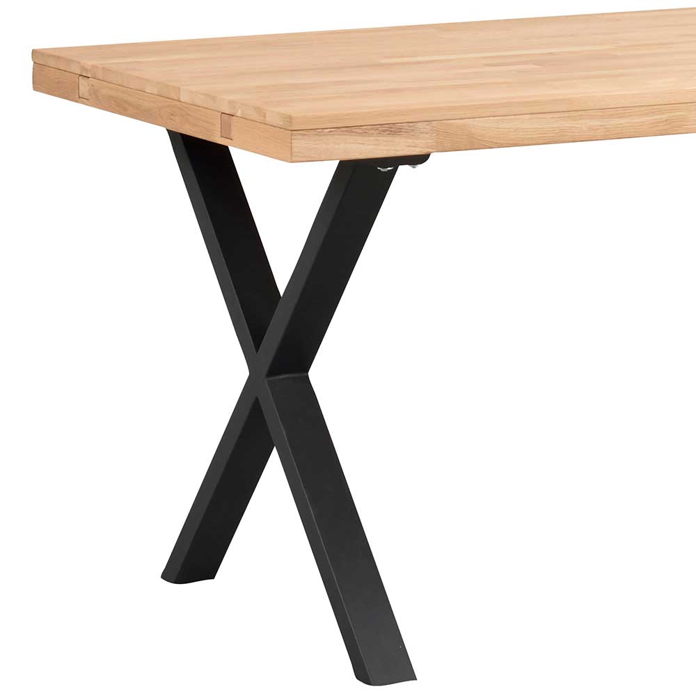 Esszimmer Tisch Tagma mit Eichemassivholzplatte im Loft Stil