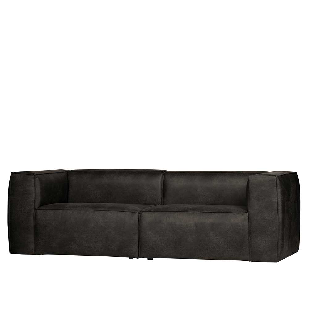 Couch Bonalota in Schwarz aus Recyclingleder