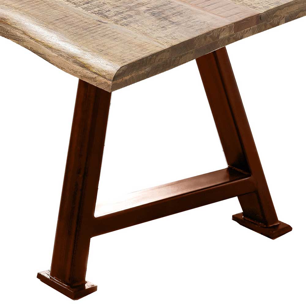 Tisch Praslinco Platte 160x90 cm aus Mangobaum Massivholz