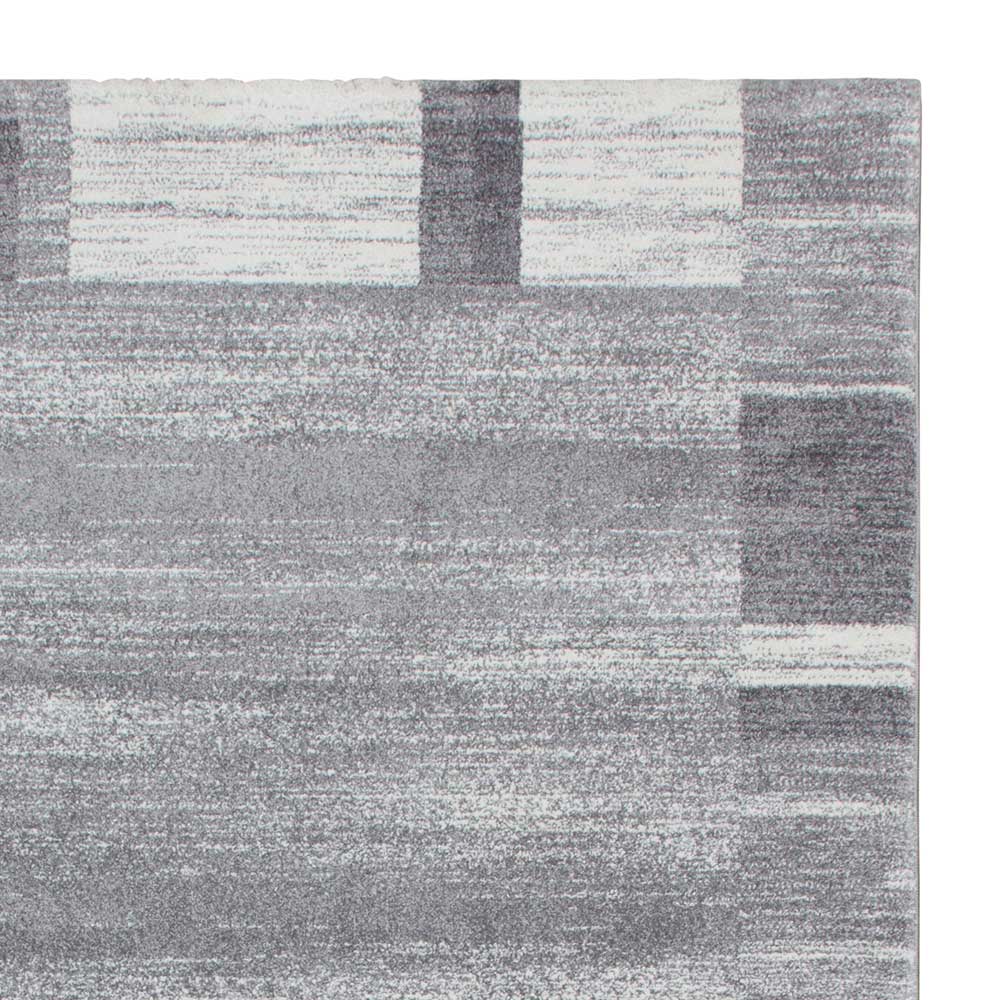 Kurzflor Teppich Blames in dunkel Grau und Silberfarben 2 cm hoch