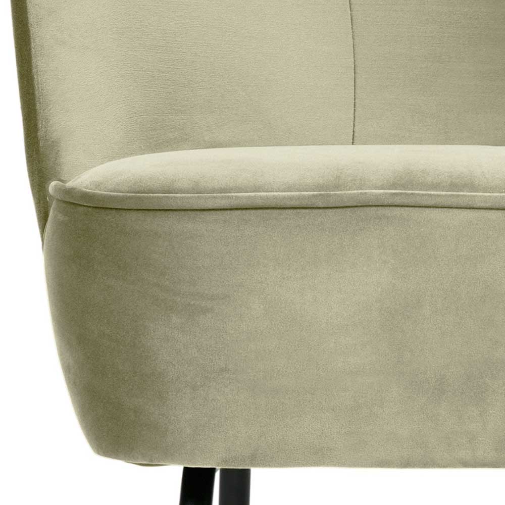 Kleiner Sessel Kosmyna in Graugrün Samt 57 cm breit