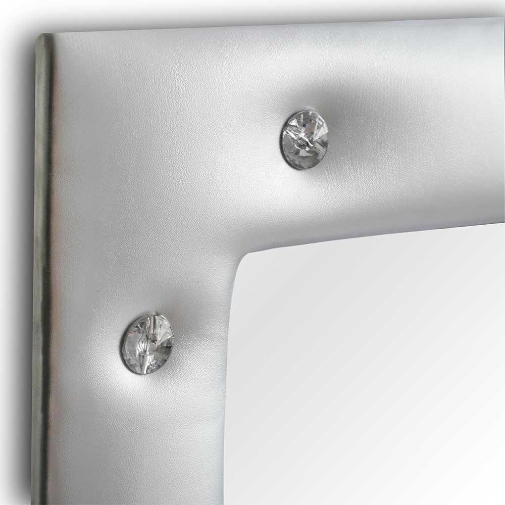 Garderoben Spiegel Pino in Silberfarben mit Glitzer