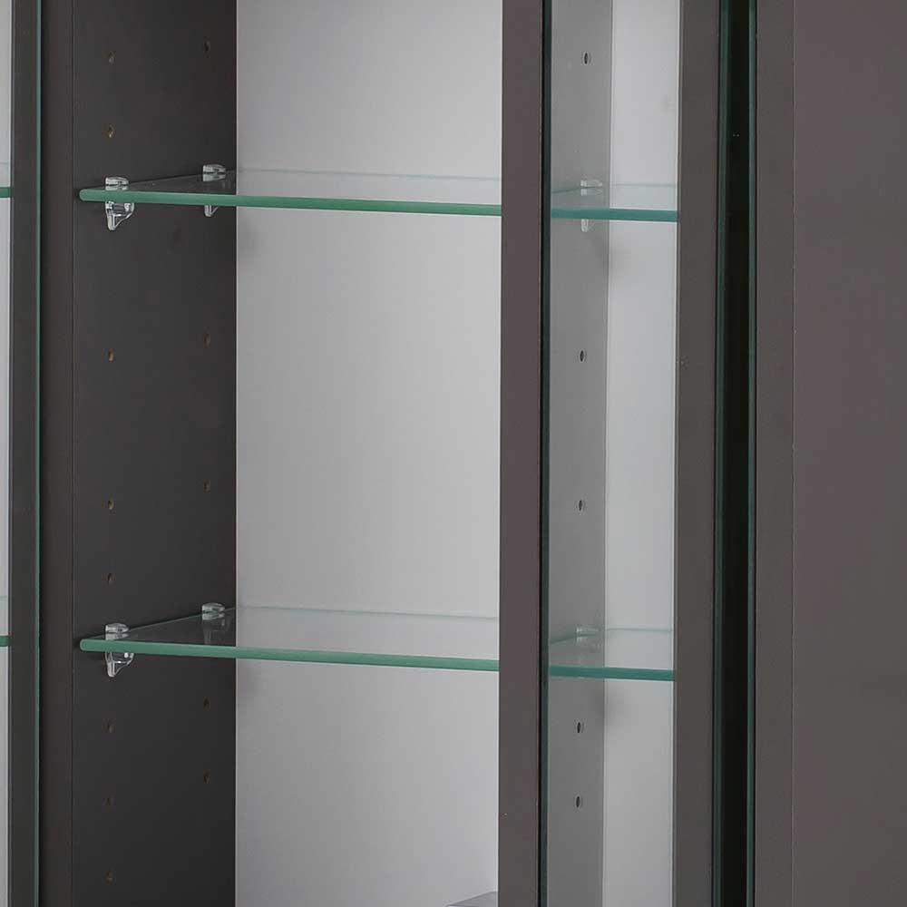 Badezimmer Spiegelschrank Isdrina in Eiche Grau 80 cm breit