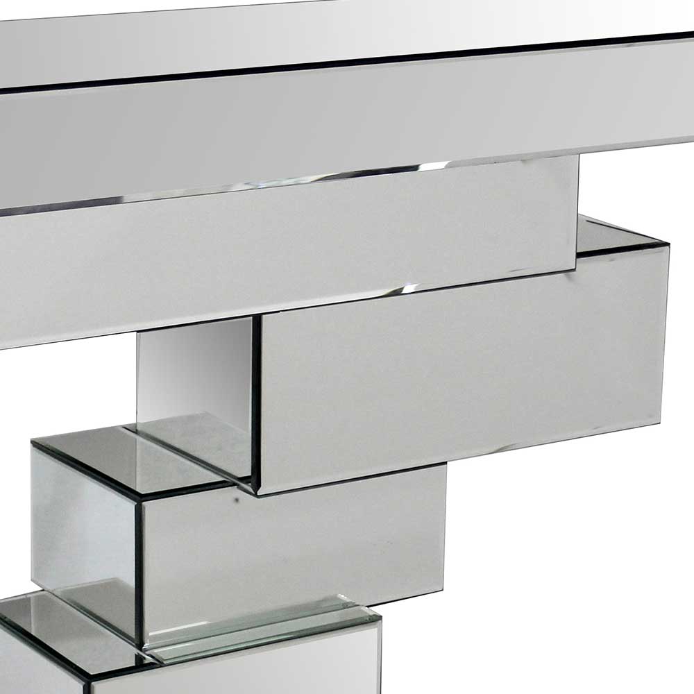 Design Flur Tisch Oltma mit Spiegelglasplatte 80 cm hoch