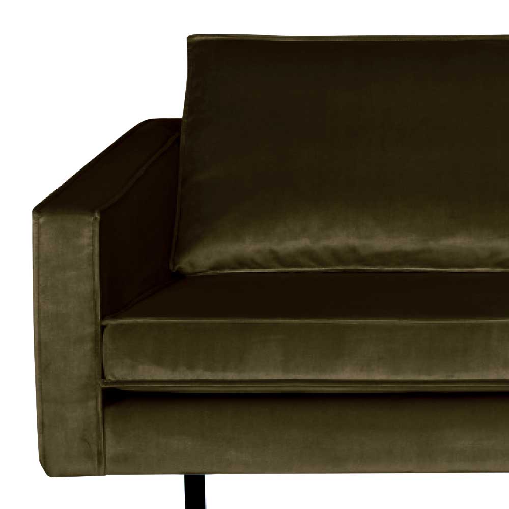 Kleine Couch Verella in Dunkelgrün mit Samtbezug