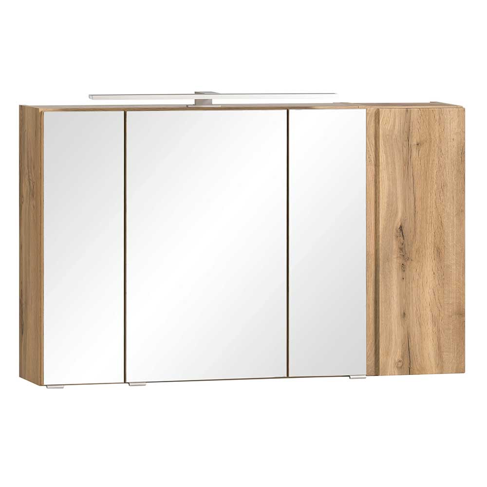 Badezimmermöbel Set Lactona mit Spiegelschrank und LED Beleuchtung (zweiteilig)