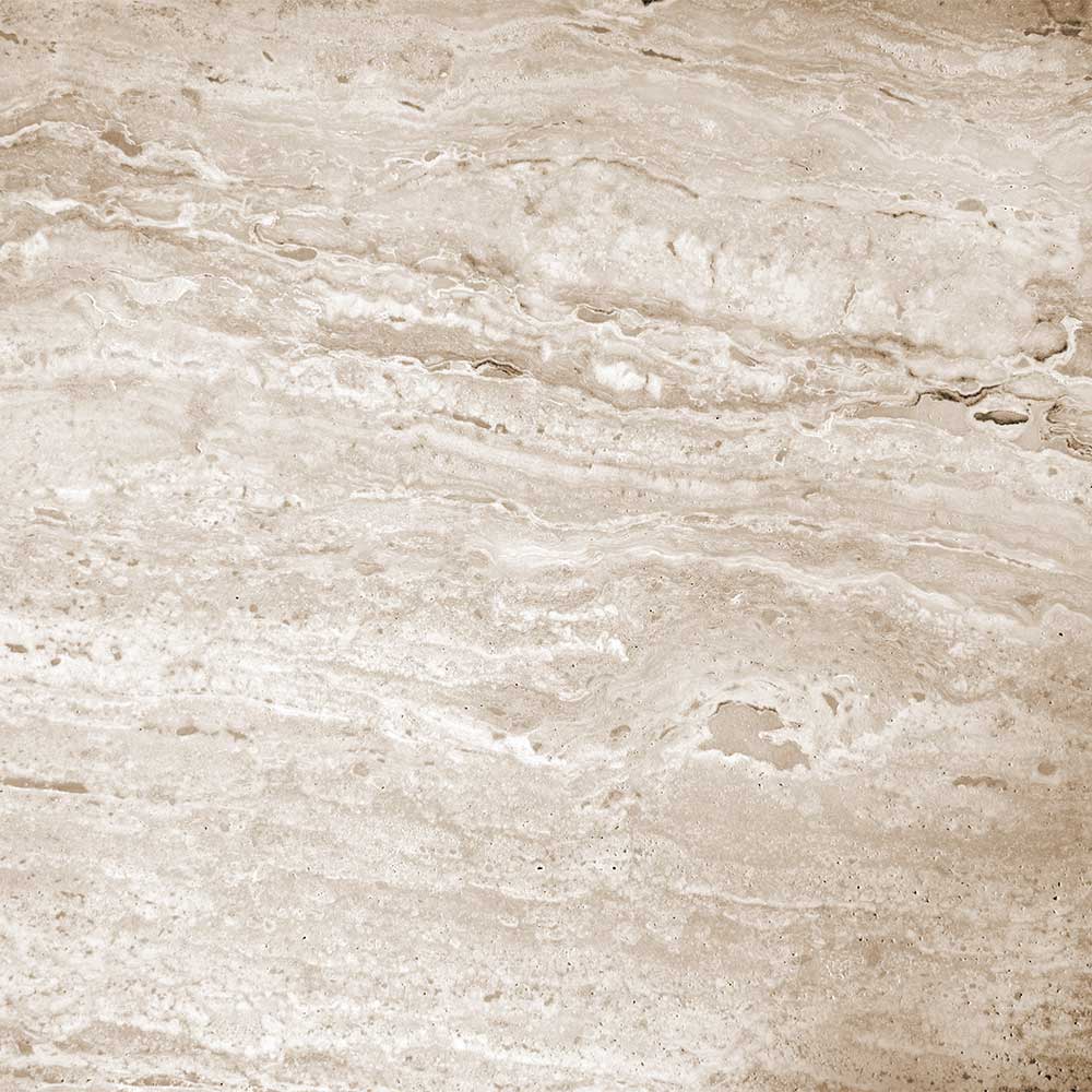 Runder Esstisch Adne - Eiche Massivholz White Wash mit Marmorplatte