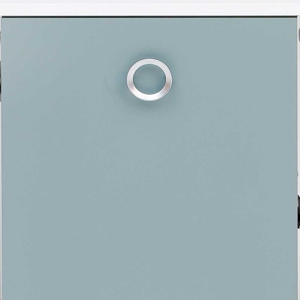 Waschbeckenunterschrank Regran in Hellblau und Weiß 65 cm breit