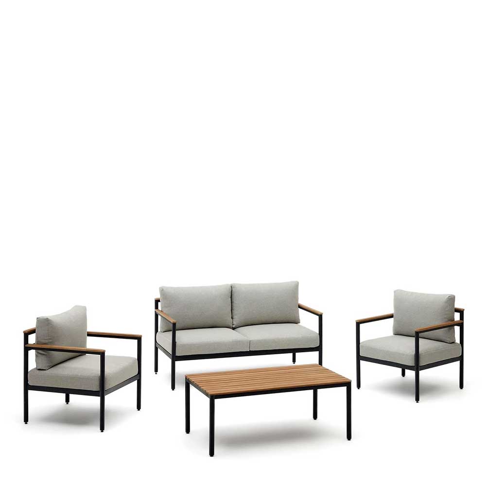 Gartenmöbel Lounge Set Hanna in modernem Design mit vier Sitzplätzen (vierteilig)