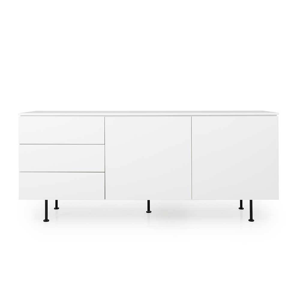 Sideboard Pragoni in Weiß und Walnussfarben 180 cm breit