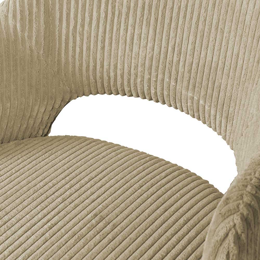 Esszimmerstühle Amrosa im Skandi Design mit Breitcord Bezug (2er Set)