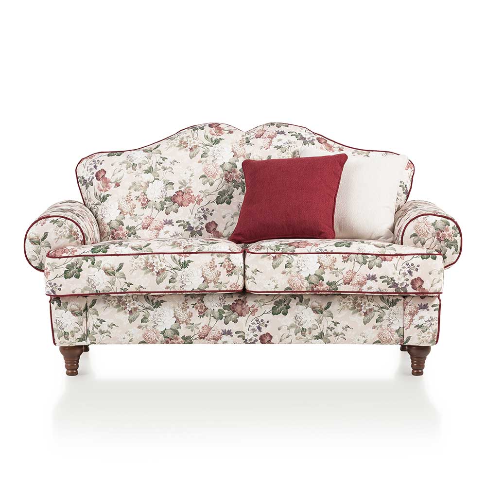 Landhaus Sofa Envus mit Blumen Motiv im Vintage Look