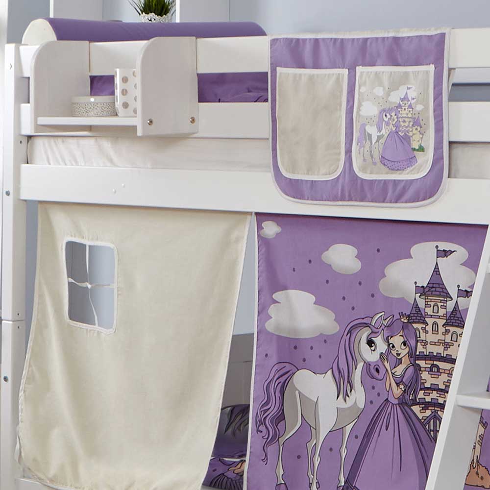 Kinderzimmerbett Eddi für zwei Kinder im Prinzessin Design