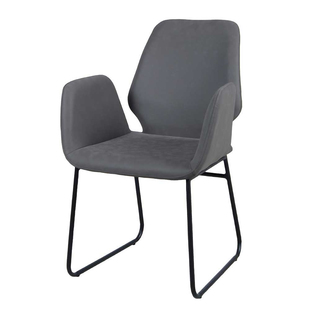 Esstisch und Stühle Basilikata in Wildeiche und Grau im Skandi Design (fünfteilig)