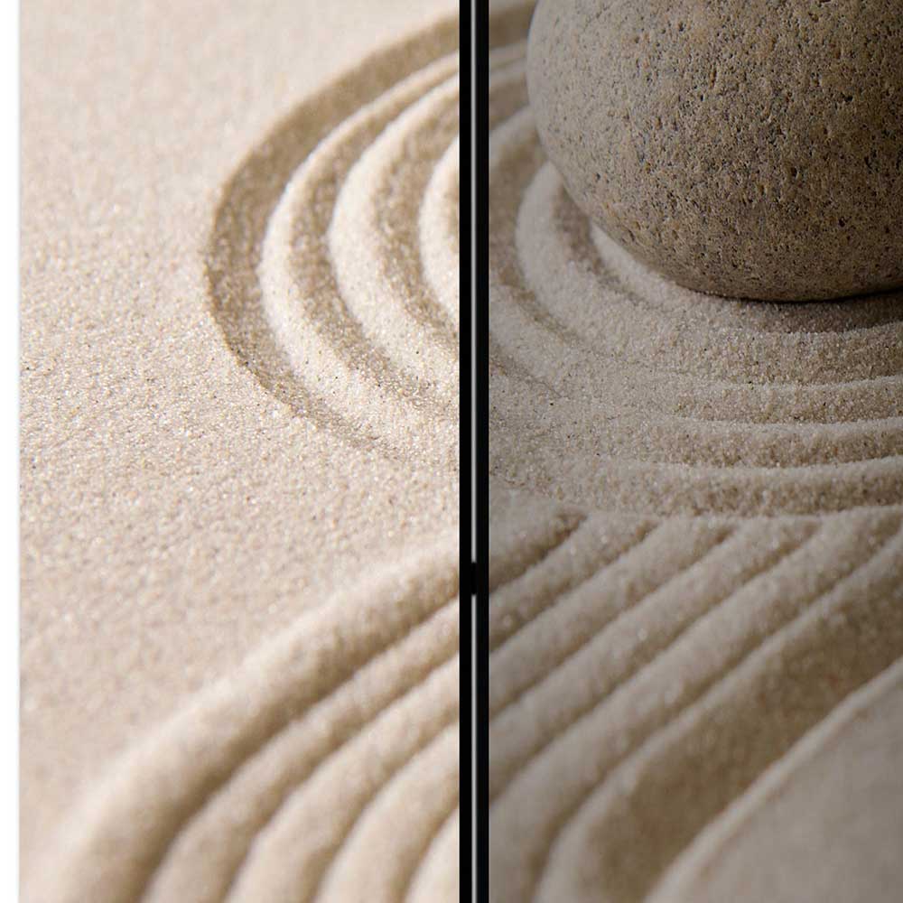 Trennwand Sichtschutz Veraniko mit Zen Motiv Sand im asiatischen Stil