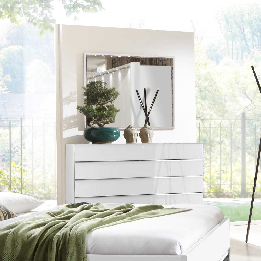 Schlafzimmermöbel Set Emiliano in Weiß komplett (sechsteilig)