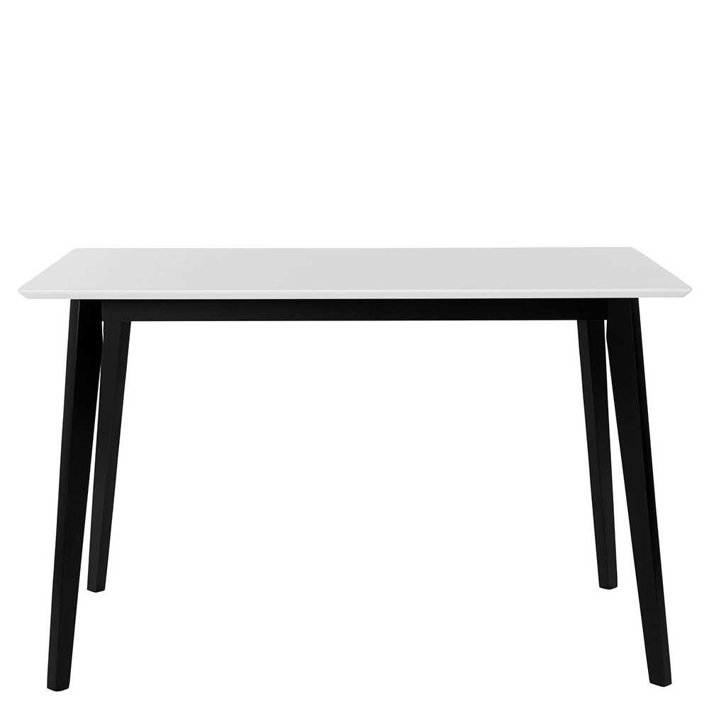 Kleiner Küchen Tisch Luoton in Weiß und Schwarz mit rechteckiger Tischplatte