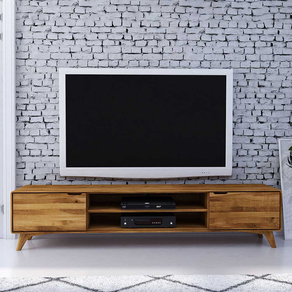 Fernsehmöbel Vinial aus Wildeiche Massivholz 220 cm breit