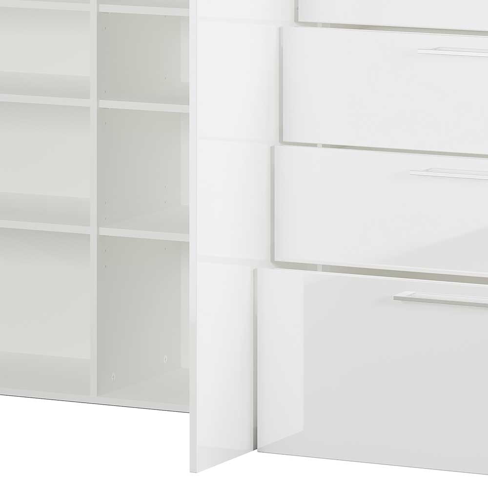 Esszimmersideboard Londey in Weiß Hochglanz mit Soft Close Türen