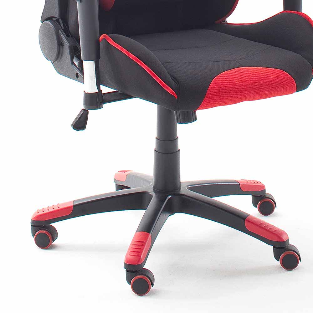 Racer Schreibtischstuhl Syrata in Schwarz Rot ergonomisch verstellbar