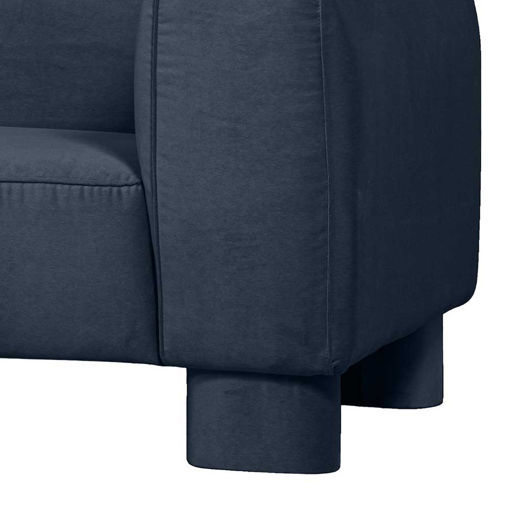 Dreisitzer Sofa Dunkelblau Capella aus Samt in modernem Design