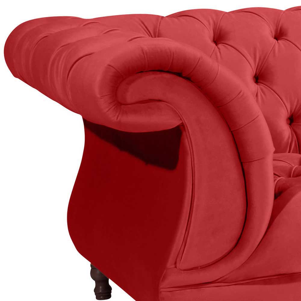 Rotes Zweier Sofa Akper im Barockstil aus Samtvelours