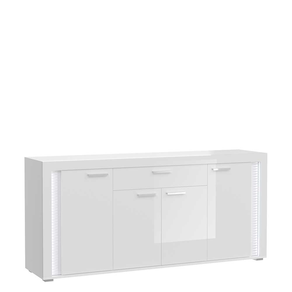 Weißes Sideboard Countrys Hochglanz mit LED Beleuchtung