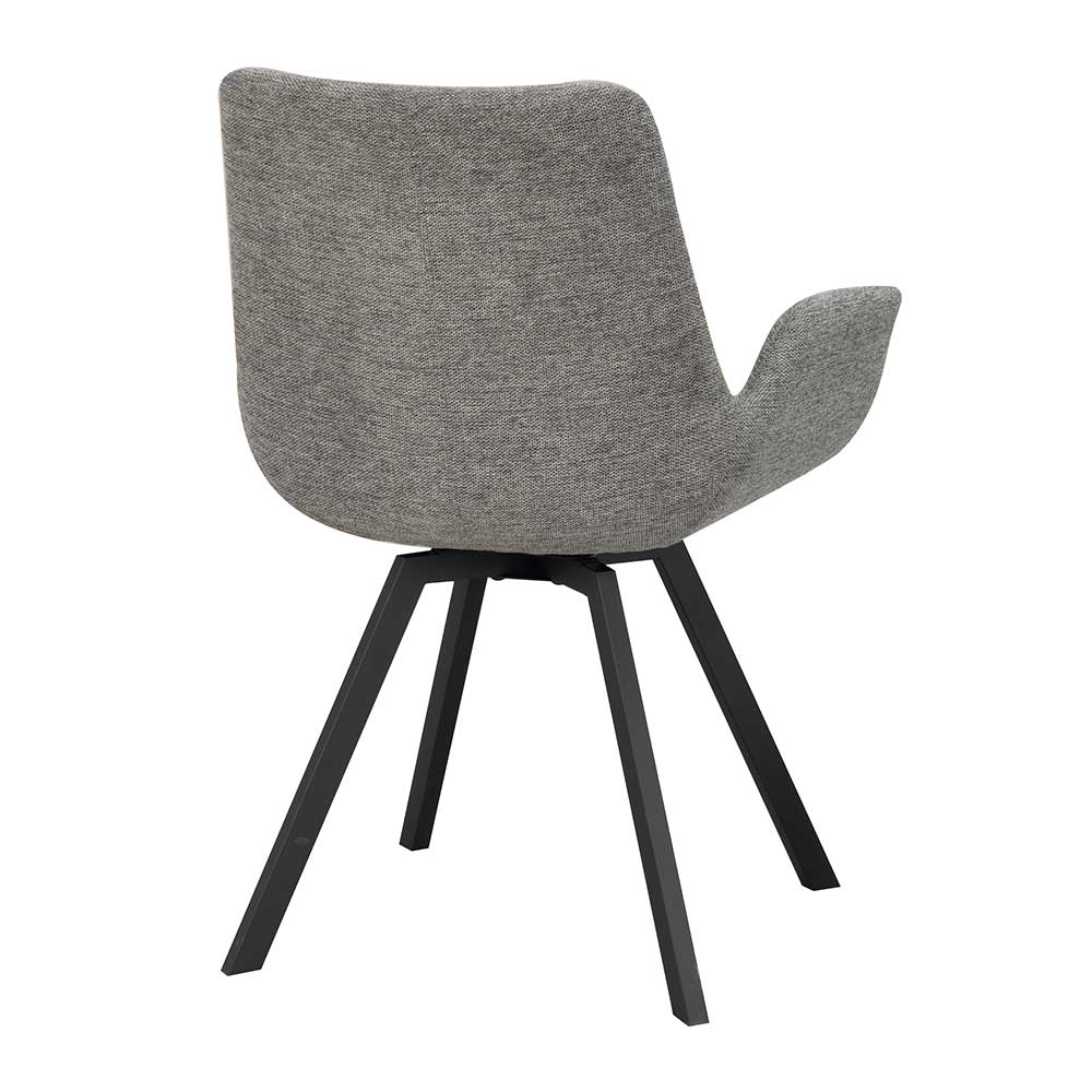 Esstisch Stühle Airo im Skandi Design aus Webstoff und Metall (2er Set)