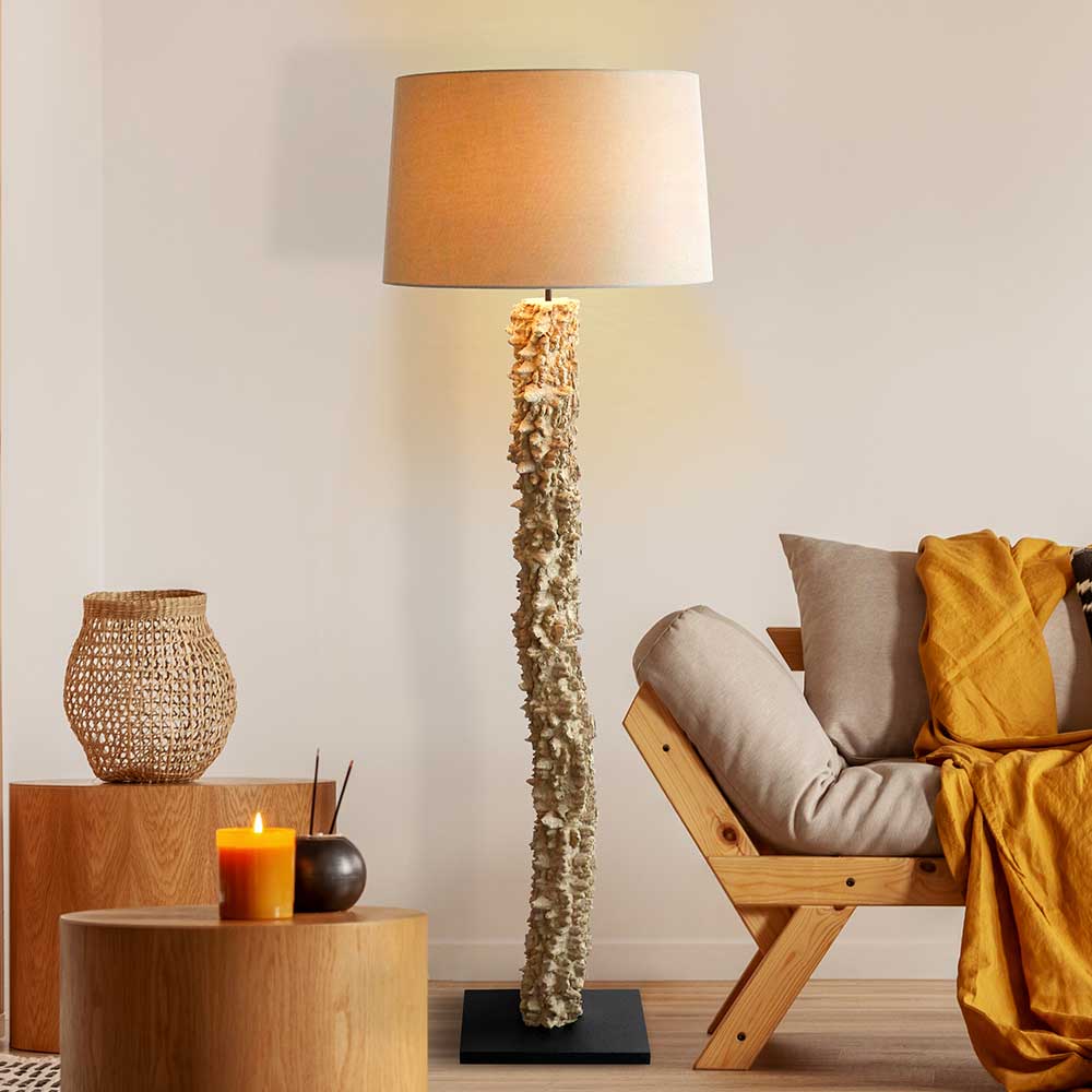 Stehlampe mit Treibholz Natalina in modernem Design 150 cm hoch