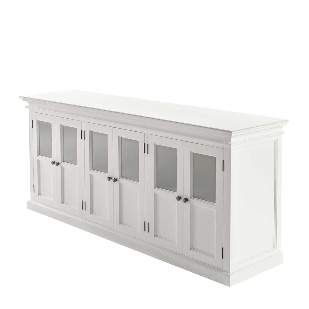 Sideboard mit Glastüren Montea im Landhausstil in Weiß