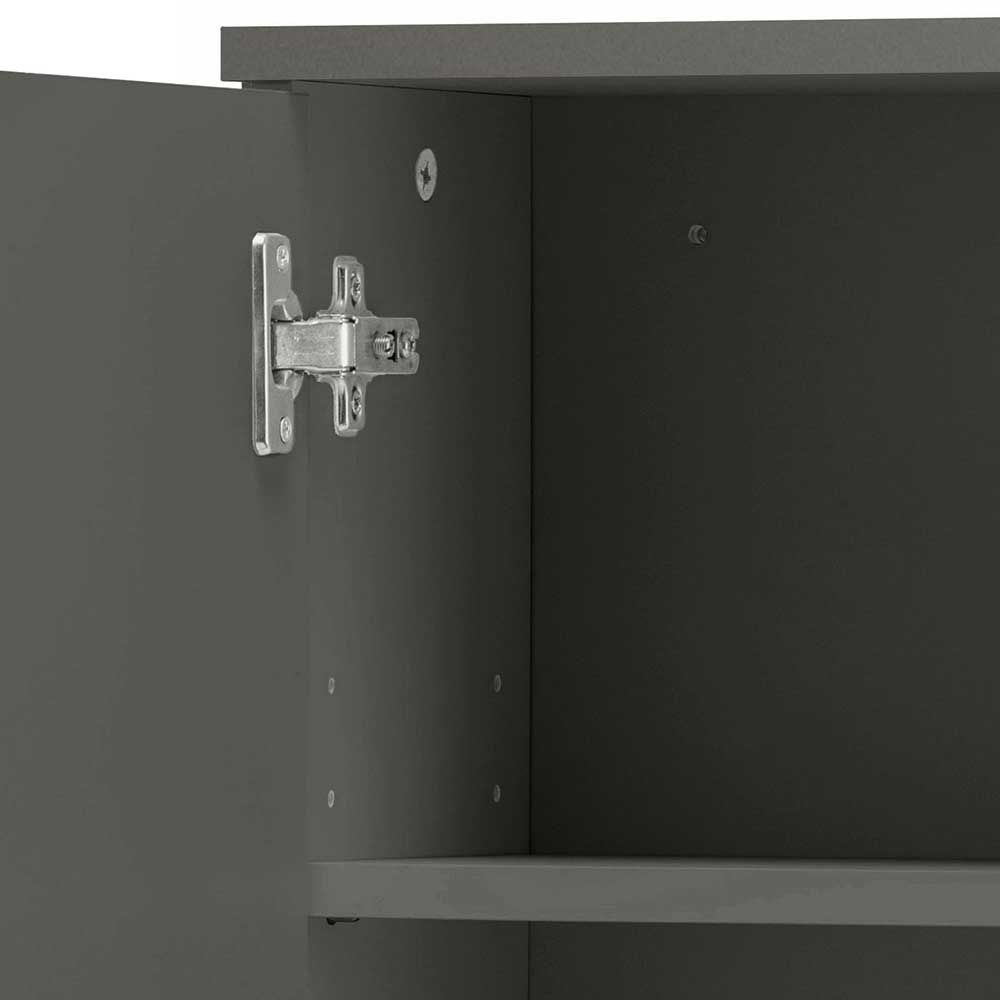 Badezimmer Hängeschrank Vrilla in Hochglanz Grau 30 cm breit