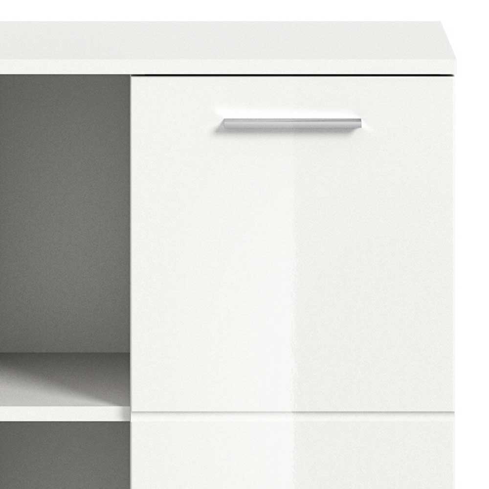 Weiße Schuhkommode Ampiano in modernem Design mit Hochglanz Tür