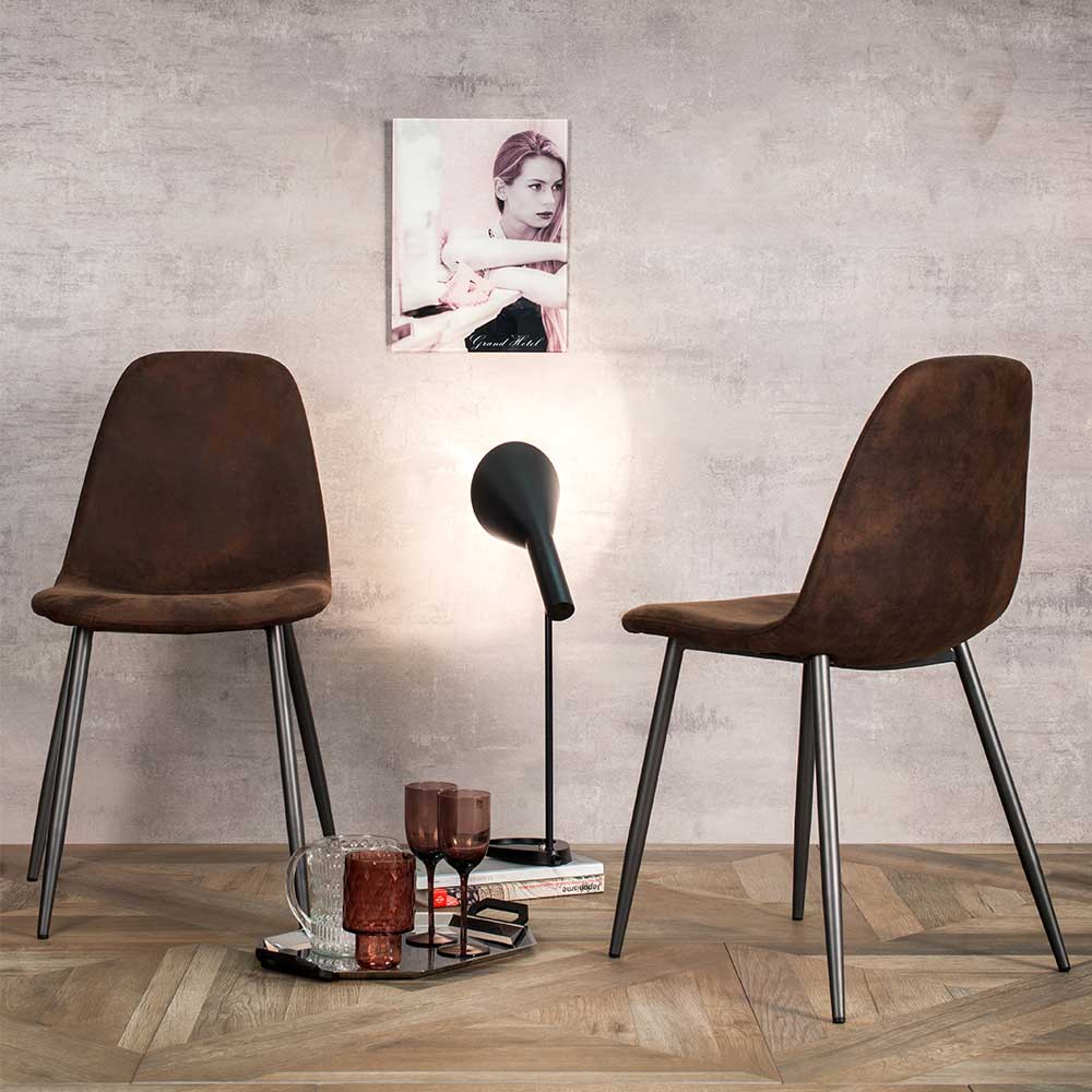 Esszimmerstühle Picantoz aus Kunstleder mit Metallgestell (4er Set)