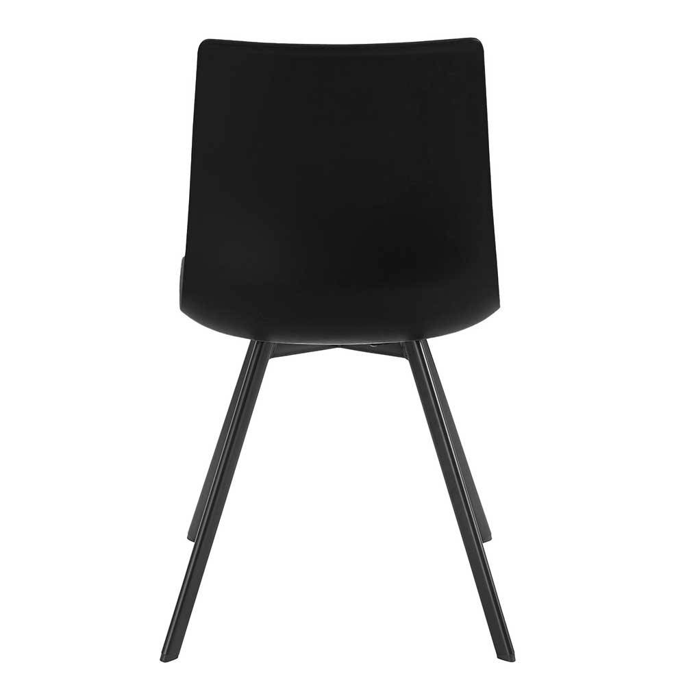 Schalensitz Stühle Adonias in Schwarz mit Gestell aus Metall (2er Set)