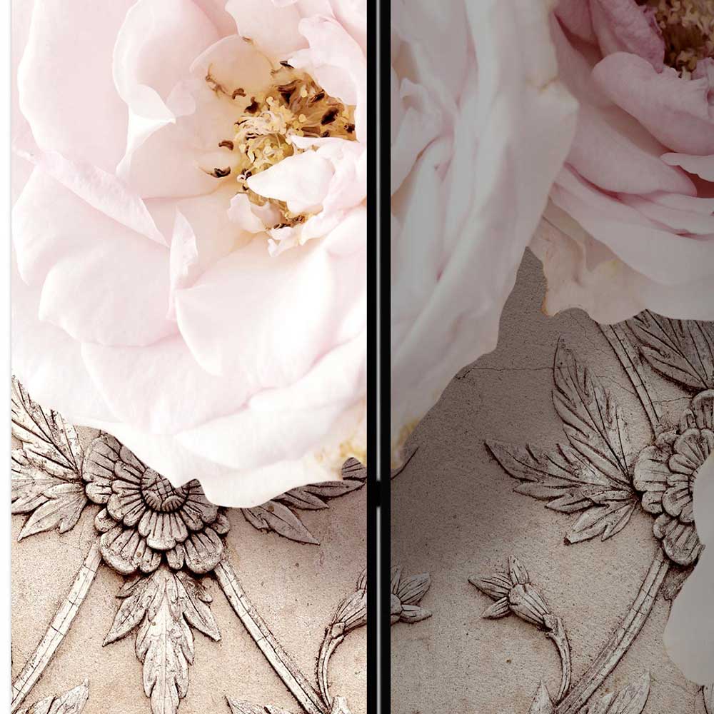 Paravent floral Nilrem mit Rosen Motiv im Vintage Look