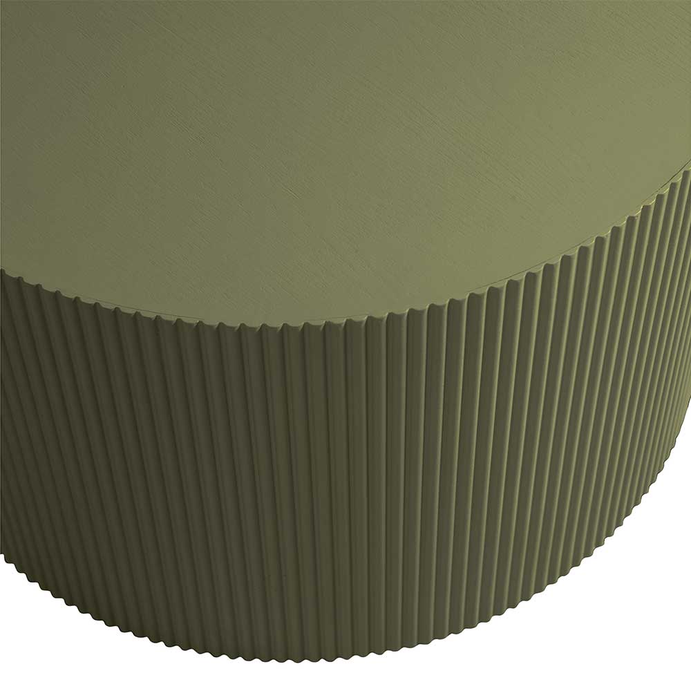 Oliv Grüner Couchtisch Caurina im Skandi Design 60 cm Durchmesser