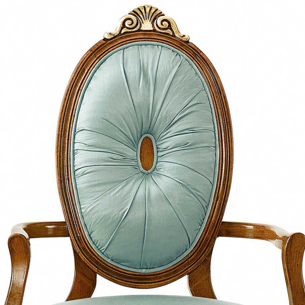 Barocker Stilmöbel Armlehnstuhl Renato in Mintgrün mit 50 cm Sitzhöhe