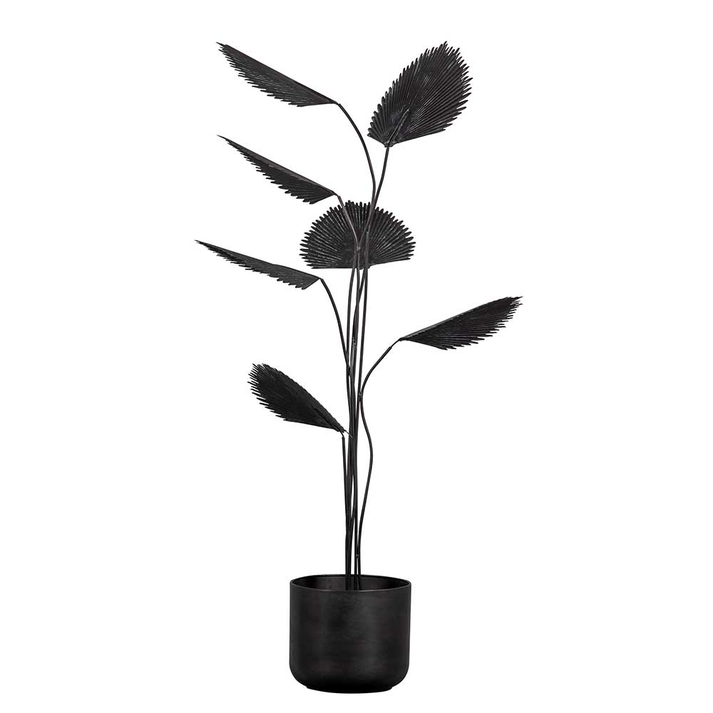 Kunstpflanze aus Metall Motta in Schwarz 141 cm hoch