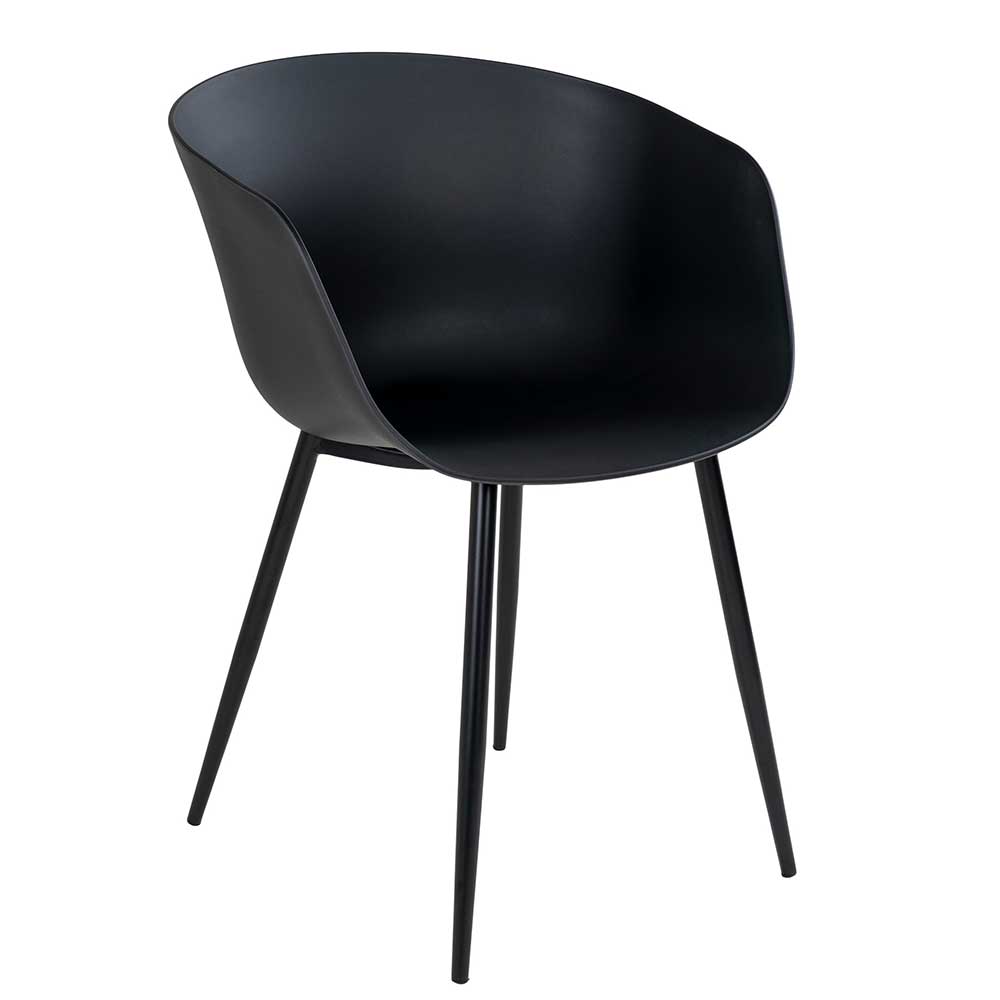 Schwarze Stühle Toulons aus Kunststoff und Stahl modern (2er Set)
