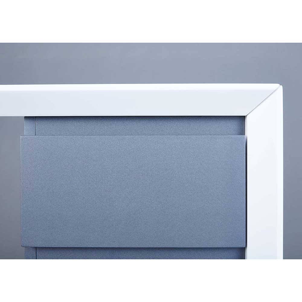 Schreibtisch Malvido in Weiß und Dunkelgrau 120 cm breit