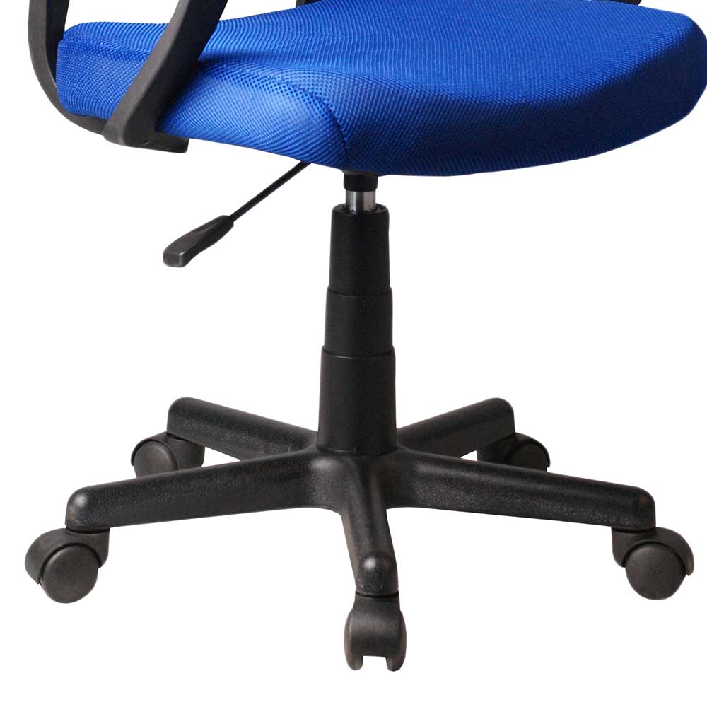 Höhenverstellbarer Schreibtischsessel Kanella in Blau aus Meshgewebe