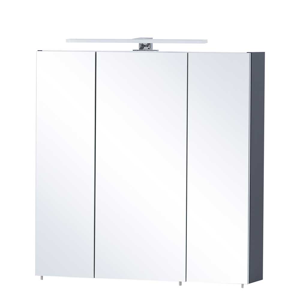 Badspiegelschrank Liacantu in Dunkelblau mit LED Beleuchtung