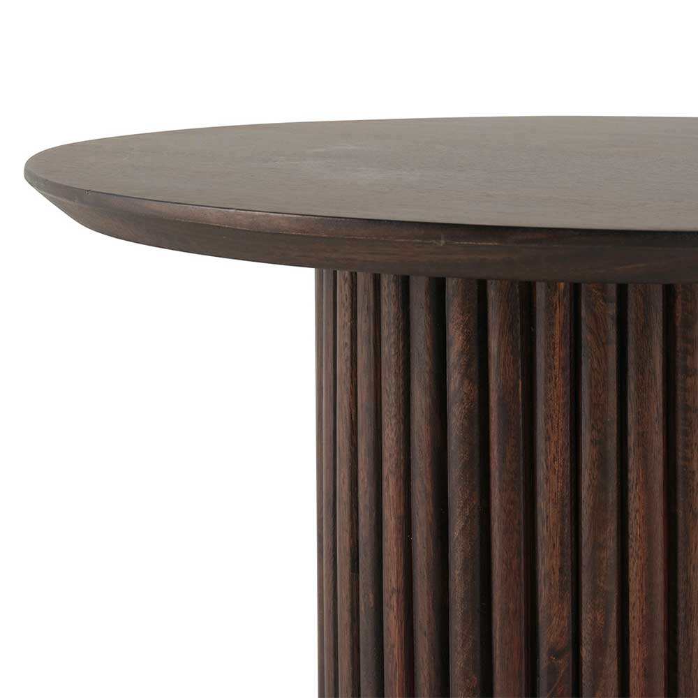 Tisch Wohnzimmer Irysma aus Mangobaum Massivholz in Walnuss Dunkelbraun
