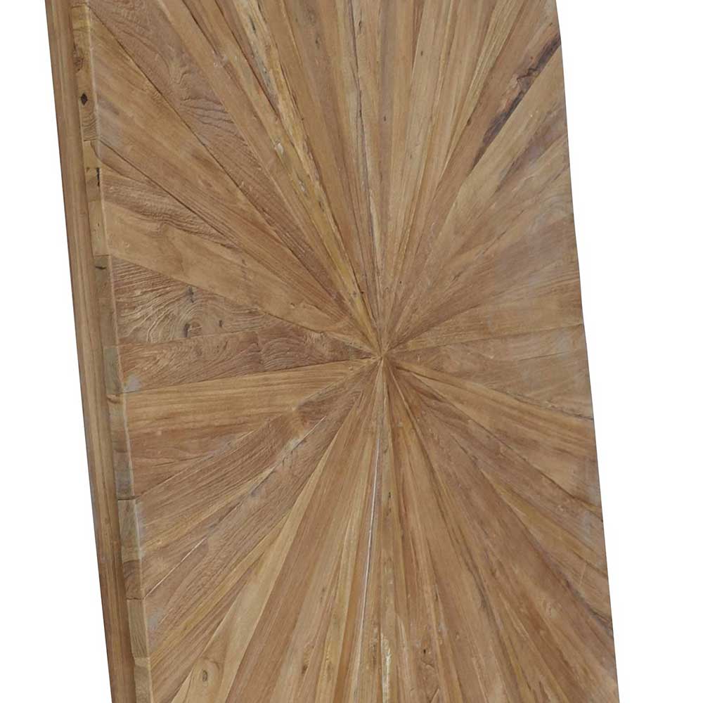 Designesstisch Kanmura aus Teak Recyclingholz und Stahl im Loft Design