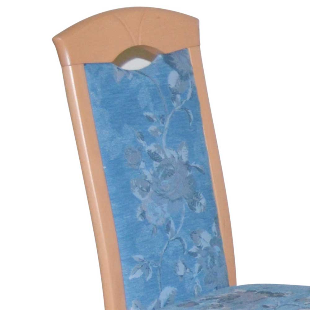Sitzecke Esszimmer Vinzent in Blau & Buchefarben mit Blumen Muster (vierteilig)