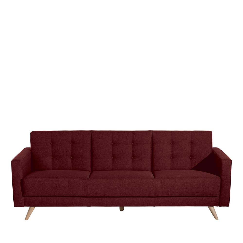 Retro Dreisitzer Sofa Texicanos in Rot mit Schlaffunktion