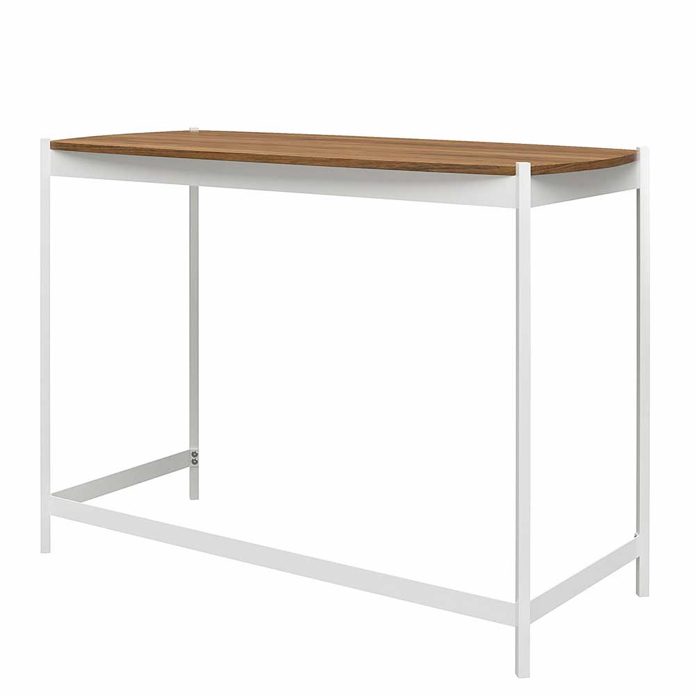 Schreibtisch Abekasa in Walnussfarben und Weiß 107 cm breit
